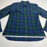 UnTuckIt Pipers Brook Blue Green‎ Solid Plaid Button Front Shirt Womens Size 10 Photo 5
