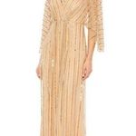 Mac Duggal  Beaded Striping Kimono Sleeve V-Neck Gown maxi dress size 4 UB Photo 0