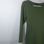 Merokeety  Fashion Green Long Sleeve Dress With Pockets  Size Small Photo 2