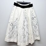 AZADEH Eyelet High Waisted Womens Midi Skirt Medium Play Festival Event Fairy White Photo 5