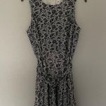 Gap  Flowy Floral Mini Dress with Waist Tie Blue & Black Photo 1