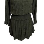 Rails Jasmine Dress Olive Speckled V Neck Mini Smocked Waist Women’s Small Photo 3