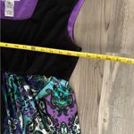 Studio I Black and Purple Patterned Dress Size 10 Photo 3