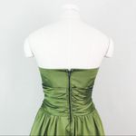 David's Bridal Vintage Y2K Strapless Taffeta Bubble Hem Dress in Chartreuse | Size 4 Photo 5