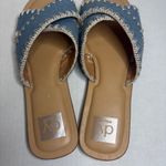 DV Dolce Vita Juneau Denim Criss Cross Slides Sandals Women's Size 9.5 Blue Photo 3