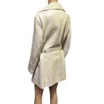 24 K Leather Dan Di Modes Cream Tie Belted Trench Coat Jacket Womens Large White Photo 3
