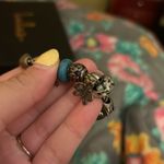 Vintage  Double Woven Leather Bracelet w/ 12 Pandora Silver Charms Photo 2