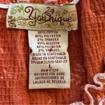 Vintage Y2K Babydoll Top Younique Large Terracotta Embroidered Feminine Floral Orange Photo 4