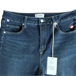 Ceros High Rise Straight Leg Ankle Jean 28” Waist Dark Wash Stretch Cotton Blend Blue Photo 1
