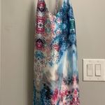 Satin Watercolor Midi Dress Size M Photo 3