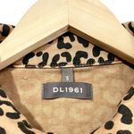 DL1961 Clyde Cropped Leopard Raw Hem Denim Trucker Jacket Photo 1