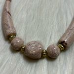 Vintage chunky Beige acrylic Necklace Pink Photo 0