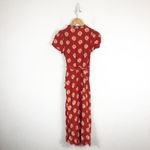 Madewell  Ruffle-Edge Wrap Midi Dress Size XS Daisy Daydream Red Floral Boho Photo 12