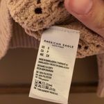 American Eagle chenille Pointelle cropped sweater tan size small Photo 3
