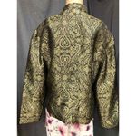Metaphor Gold Black Brocade Asian style Jacket Mandarin Collar Womens XL Photo 5