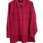 Soft Surroundings  Button Front Shirt Magenta Two-Fer Office Professional Large Photo 0