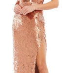 Mac Duggal NWT  #10788 Copper 
Sequin One Sleeve Column Evening
Dress Sz 4 $498 Photo 0