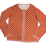 Orvis  Star Knit Burnt Orange Zip Front Cardigan size Medium Photo 0