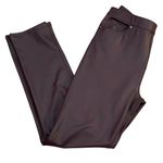 DG2 Diane Gilman Medium Womens Coated Knit Faux Leather Look Pull On Slim Pants Brown Photo 5