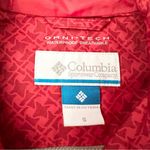 Columbia Red Houndstooth Print Zip Up Rain Resistant Jacket Hooded Small Women Photo 10