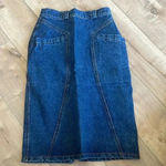 Jordache Vintage Y2K  MIDI Denim Skirt Front Slit Sz 9/10 Photo 5