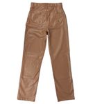 Abercrombie & Fitch Abercrombie The 90s Straight Ultra High Rise Tan Vegan Leather Pants Size 4 / 27 Photo 3