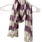 Classy purple and white striped rayon scarf fashion warm winter soft Photo 0