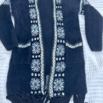 Ellie & Kate‎ Black Embroidered Fringe Cardigan Photo 0