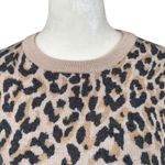 J.Crew leopard print long sleeve crewneck stretchy pullover wool sweater small Photo 4