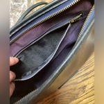 Diane Von Furstenberg  Navy leather bag. Vintage Photo 6