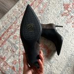 Michael Kors Monogram Heeled Boots Leather Ankle Black Brown Pointed Toe Photo 7