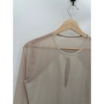 Abercrombie & Fitch Bodysuit Women XL NWOT Cream Nude Long Sleeve Sheer Mesh Photo 3