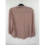 Adrianna Papell Blouse Polka Dot Tie Neck Long Sleeve Top Size L Photo 1