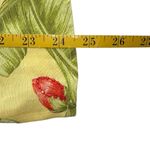 Rafael Linen Blend Yellow Tropical Floral Skirt Size 12 Beading Cruise Hawaiian Photo 3
