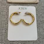 J.Crew  NWT Gold Ridged‎ Hoop Earrings Photo 1