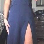 White Fox Boutique Navy Silky Slip Maxi Dress  Photo 0