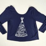 Aerie Music Festival Graphic T-Shirt Size M Navy Blue Top Tee Photo 6