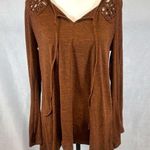 Kori America 100% cotton long sleeve copper top with lace detail size small Photo 0