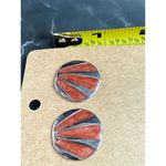 Retro Rust and Silver Shell Earrings Nautical Vibes Included Red Photo 5