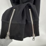 Fifteen Twenty  Black Cotton Blend Cold Shoulder Zip Sleeve Sweater Dress Medium Photo 4