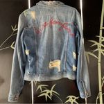 American Eagle Outfitters Denim distressed Small embroidered jacket Photo 1