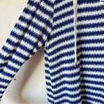 La Blanca  Blue White Striped Knit Hoodie Swimsuit Coverup Womens M Nautical Photo 6
