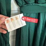 Mac Duggal Deep Emerald Green Split Bishop Sleeve Slit V-Neck Maxi Dress NWT 2 Photo 10