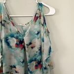 Peach Love lightweight floral off the shoulder cold v-neck sheer swimsuit blouse Photo 1