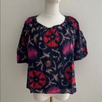 Velvet by Graham & Spencer Edlin Printed Silk Cotton Voile, Twilight,Large, NWT Black Photo 3