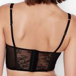 Victoria's Secret Dream Angels Corset Top Womens M Black Unlined Lace Up Romantic Photo 3