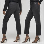 Good American Black Faux Leather Ankle Pants Straight Leg Jeans NEW Womens 4 Photo 1