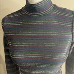 Amante clothing Striped Long Sleeve Turtleneck Top size small Black Photo 2