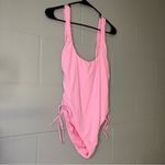 The Bikini Lab  Pink Lace-Up Side Low-Back One-Piece Swimsuit Women’s Size Large Photo 5