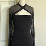 Tadashi Shoji Black Mesh Bodycon Midi Dress Photo 1
